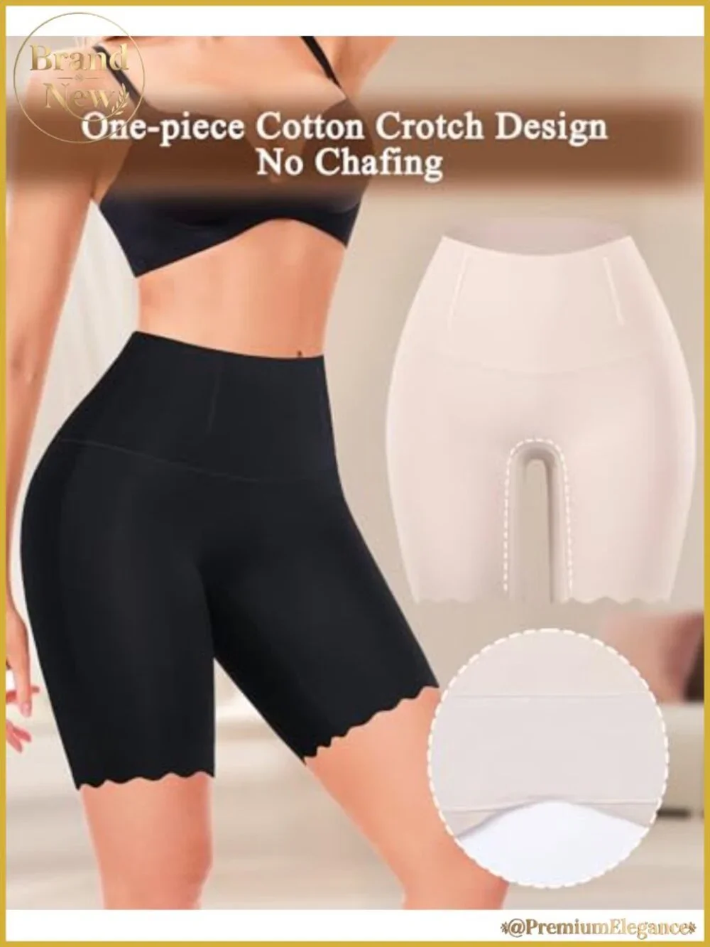 High Waisted Seamless Slip Shorts for Under Dresses Anti Chafing Boyshorts